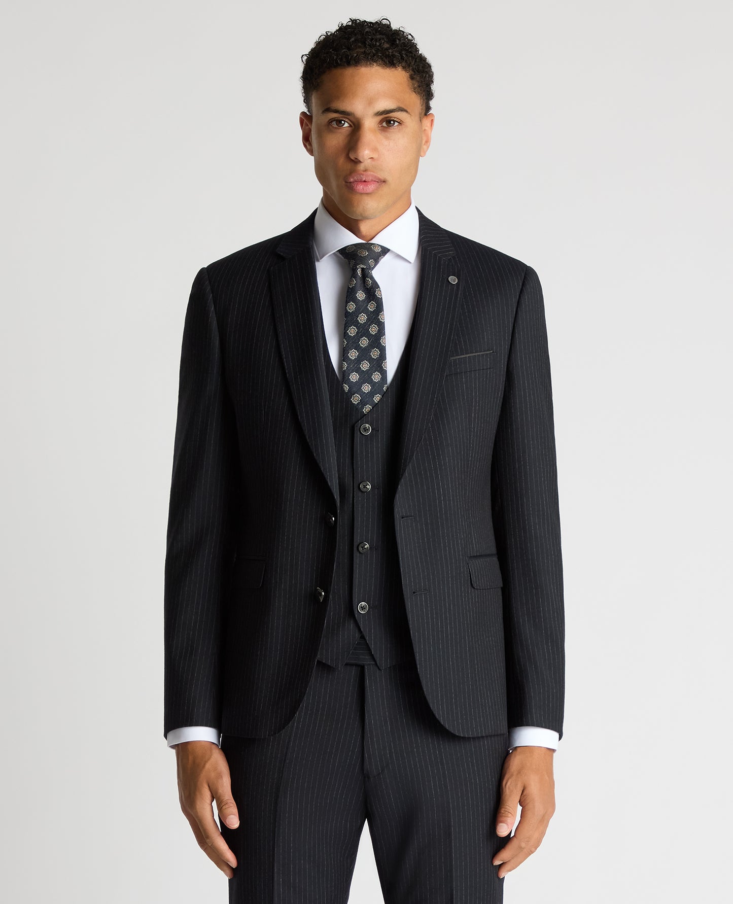 Slim Fit Pinstripe Wool Rich Suit