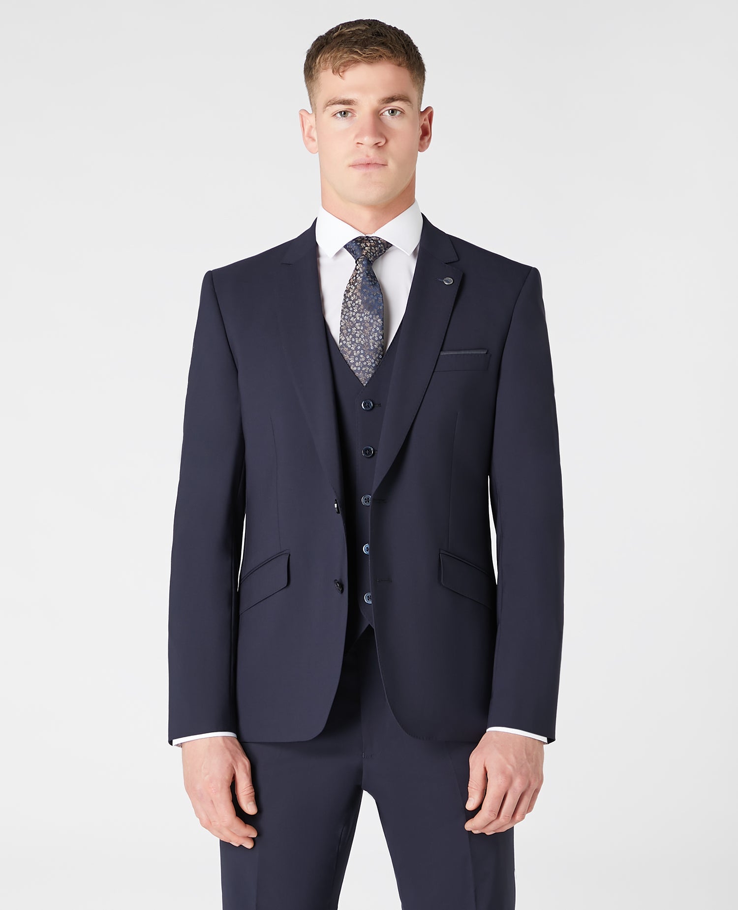 Tapered fit wool blend stretch mix and match suit jacket