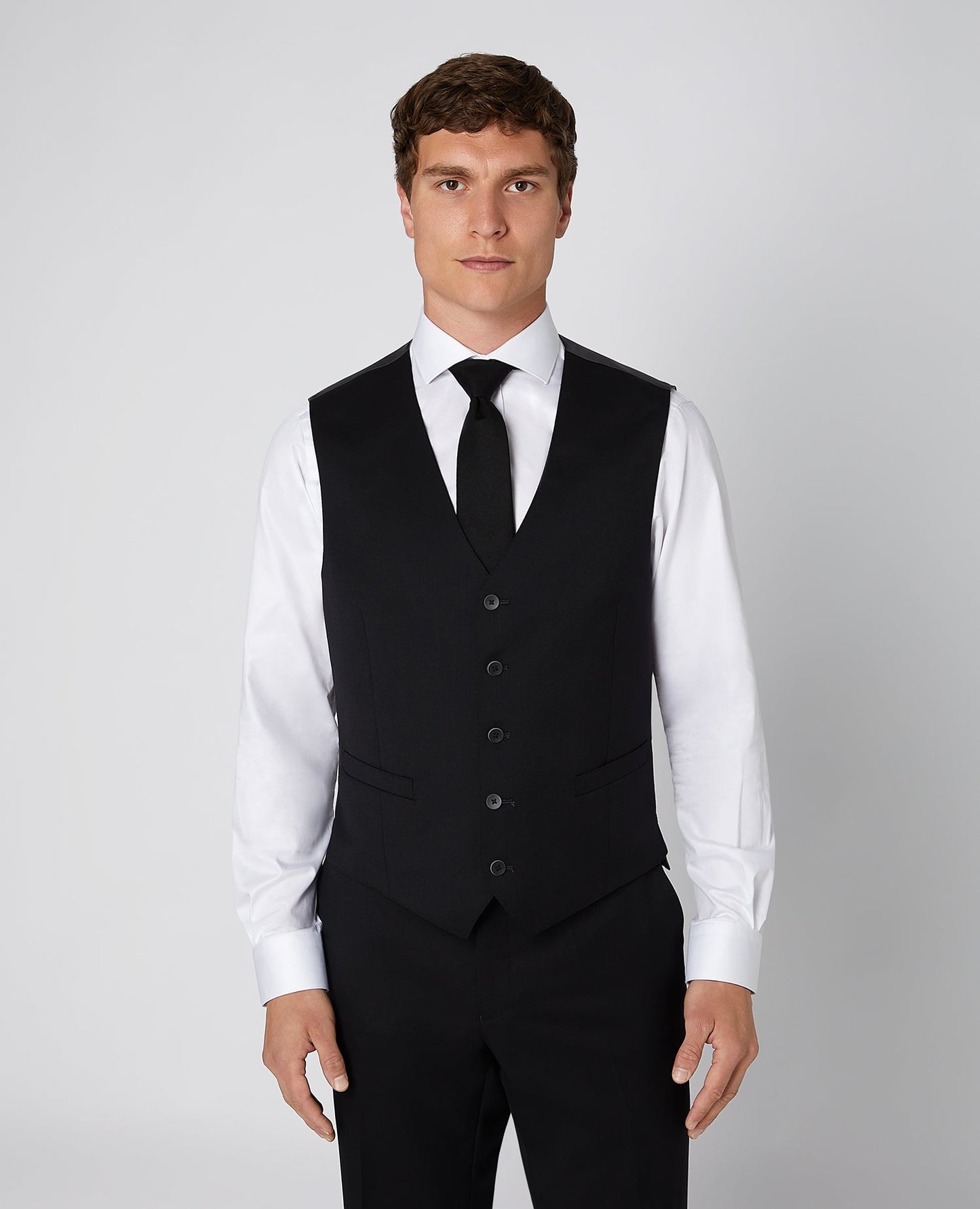 Tapered Fit Wool-Blend Stretch Mix and Match Suit Waistcoat