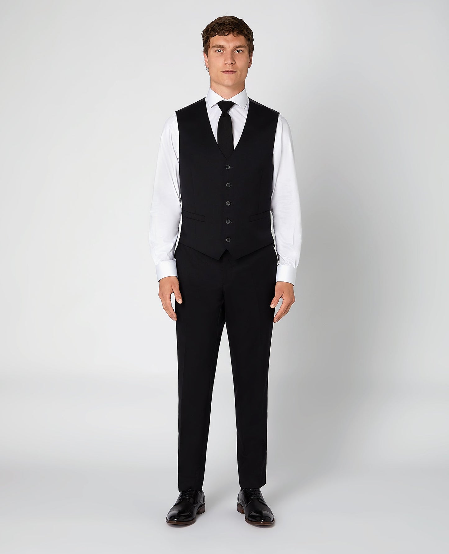 Tapered Fit Wool-Blend Stretch Mix and Match Suit Waistcoat