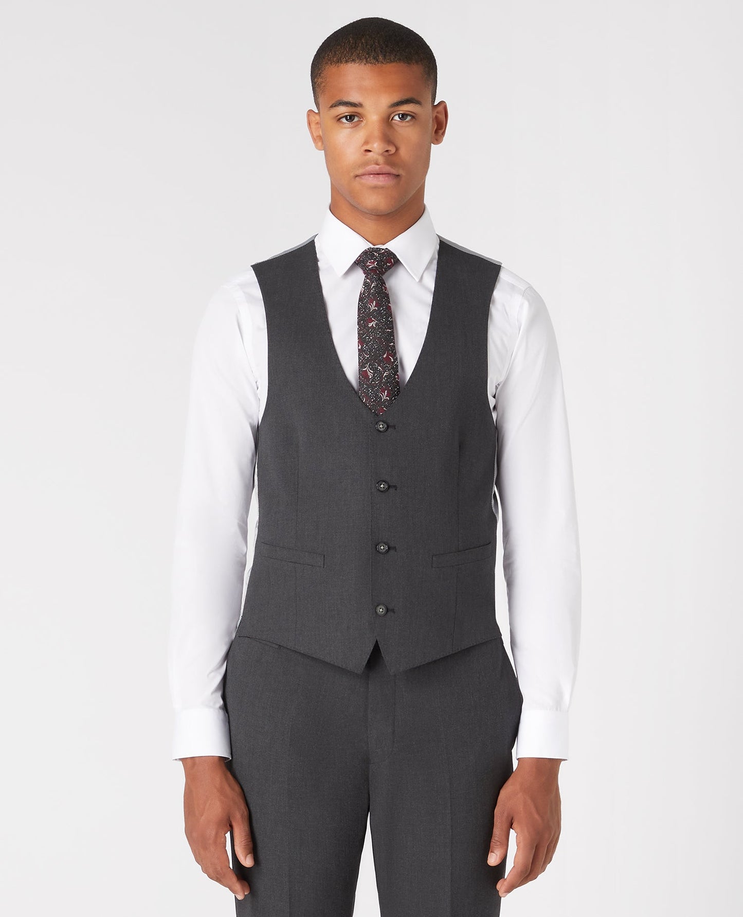 Slim fit polyviscose stretch waistcoat