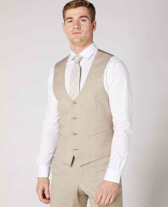 Slim fit wool rich mix and match suit waistcoat