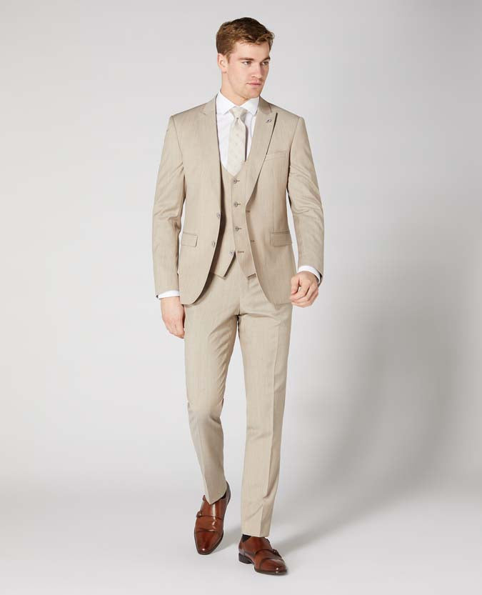 Slim fit wool rich mix and match suit waistcoat