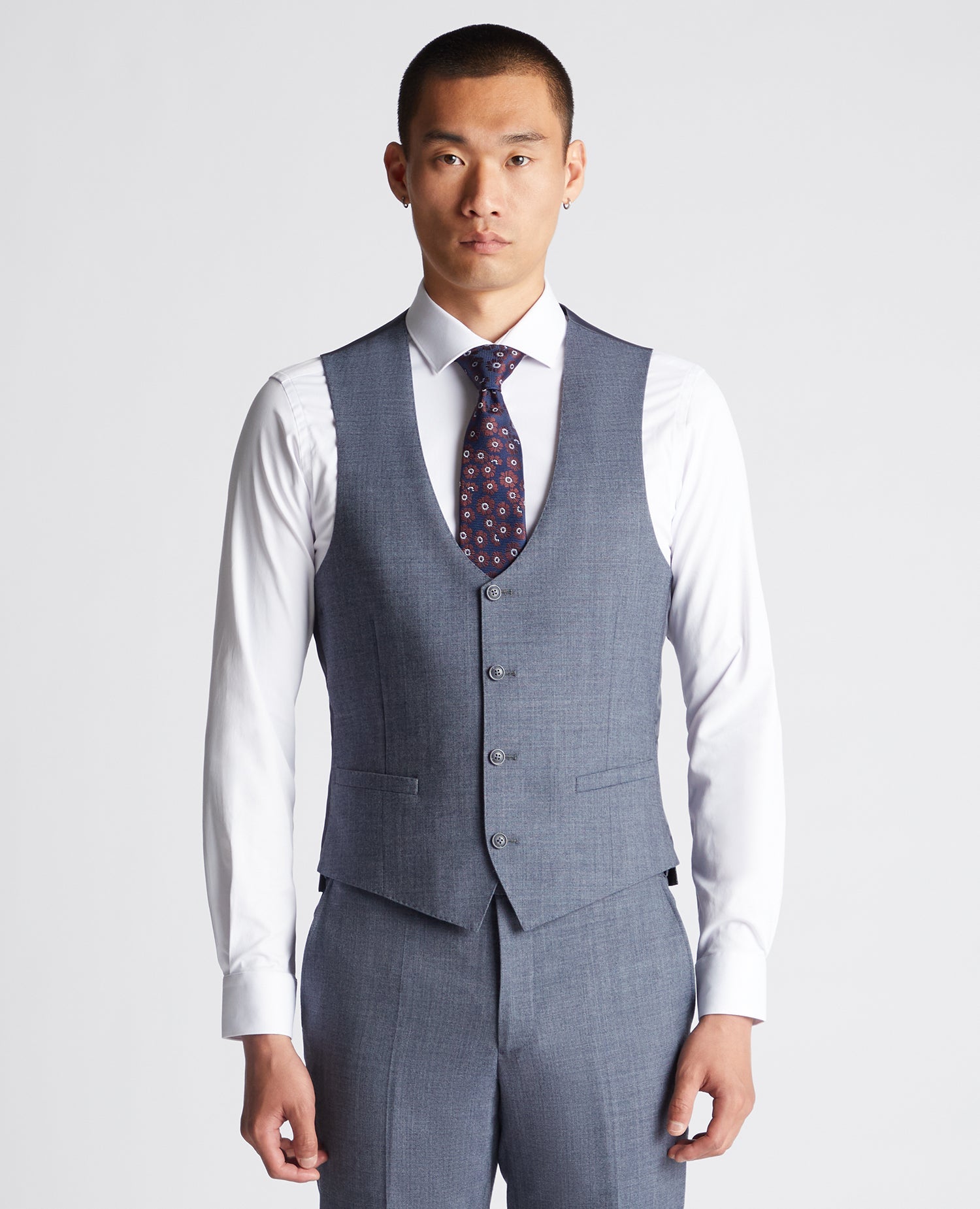 X-Slim Fit Wool Blend Mix And Match Suit Waistcoat