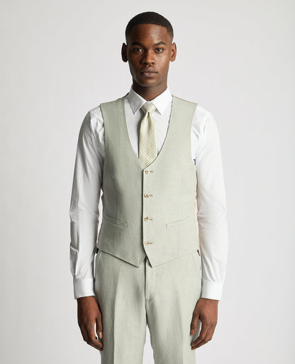 Slim Fit Linen-Blend Waistcoat