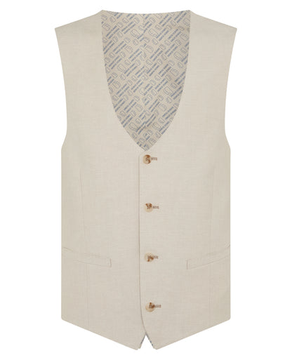 Slim Fit Linen-Blend Waistcoat