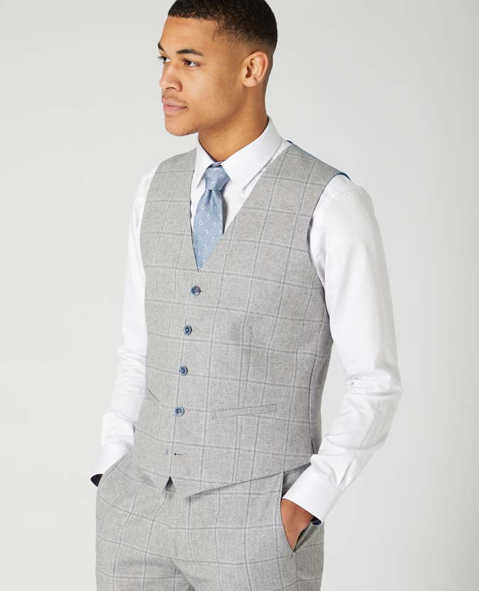 Slim Fit Checked Cotton-Wool Waistcoat