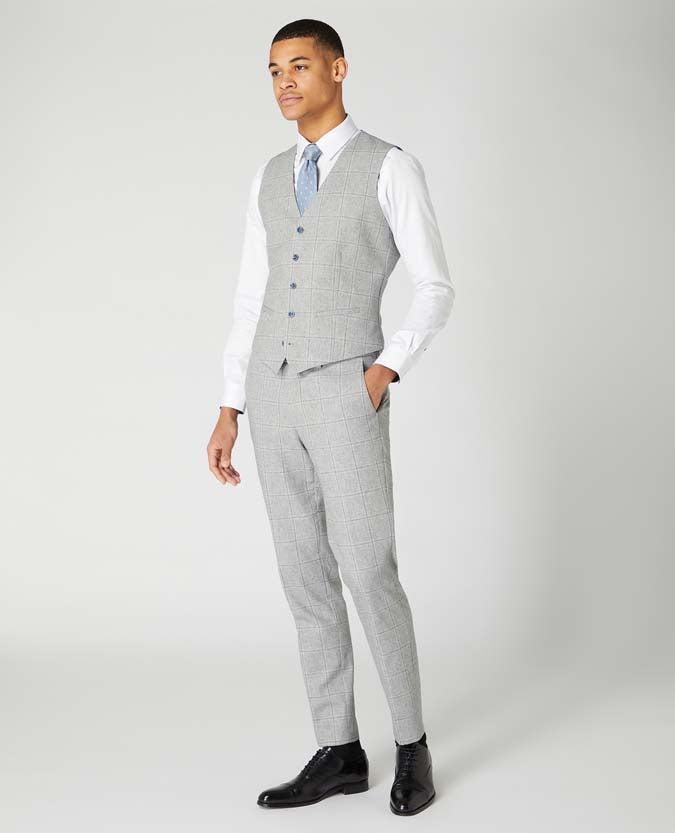 Slim Fit Checked Cotton-Wool Waistcoat