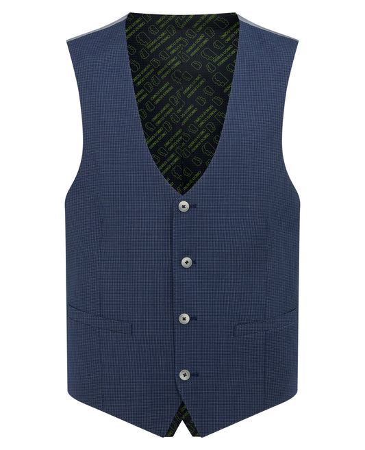 Slim fit checked polyviscose stretch waistcoat