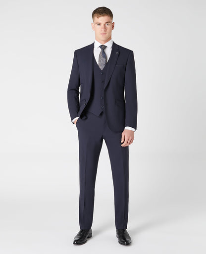 Tapered fit wool blend stretch mix and match suit waistcoat