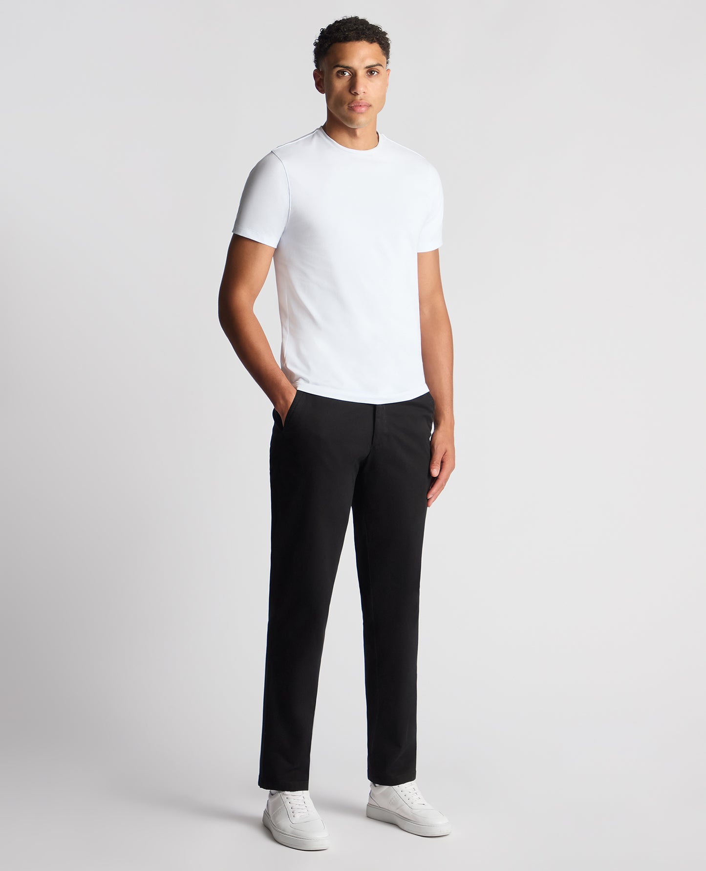 Straight Leg Cotton-Stretch Washed Chino