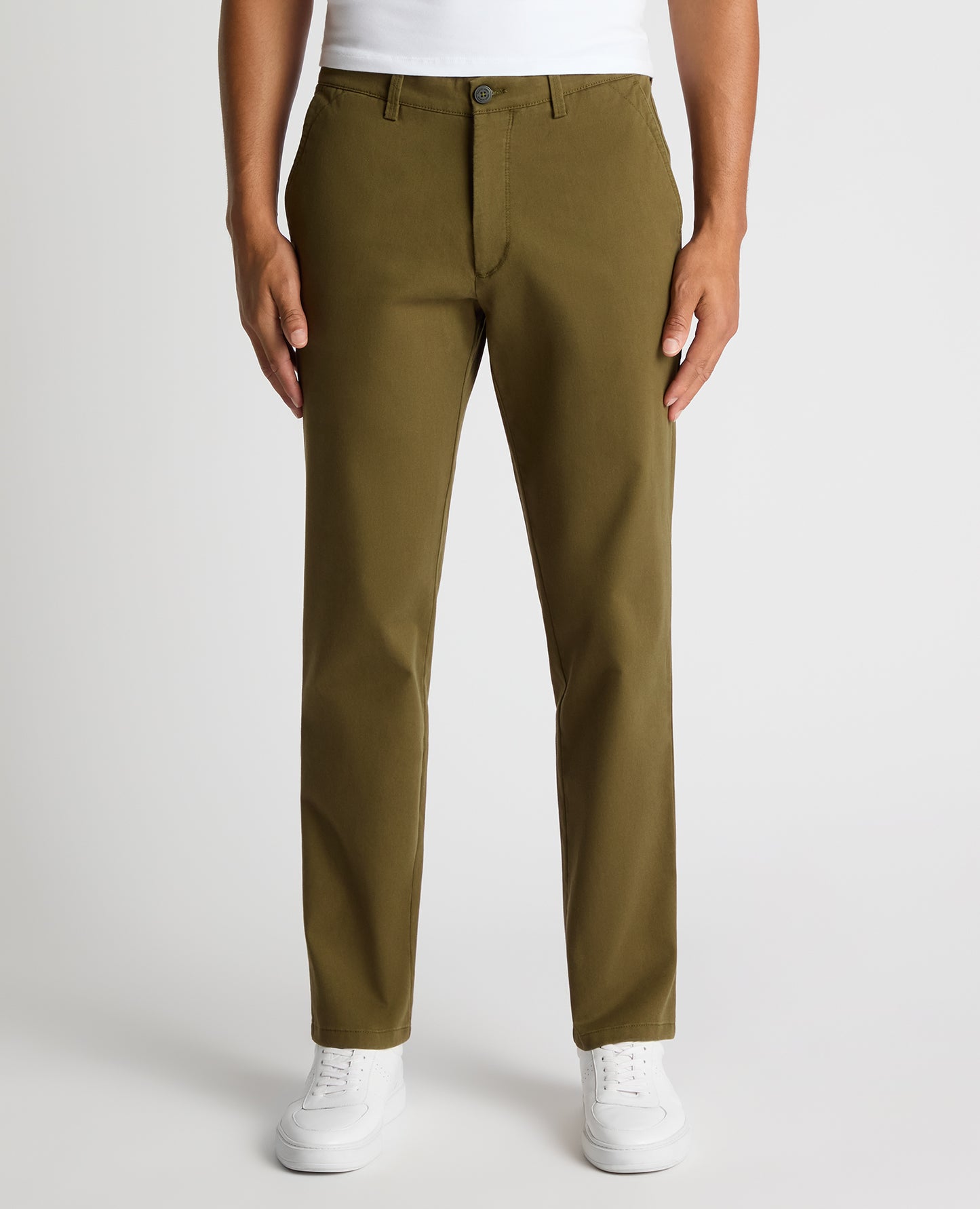 Straight Leg Cotton-Stretch Washed Chino