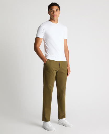 Straight Leg Cotton-Stretch Washed Chino