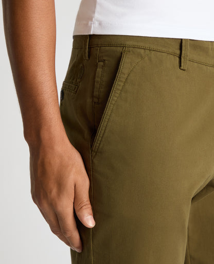 Straight Leg Cotton-Stretch Washed Chino