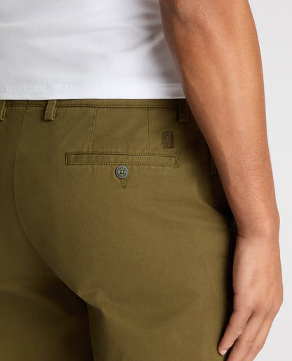 Straight Leg Cotton-Stretch Washed Chino