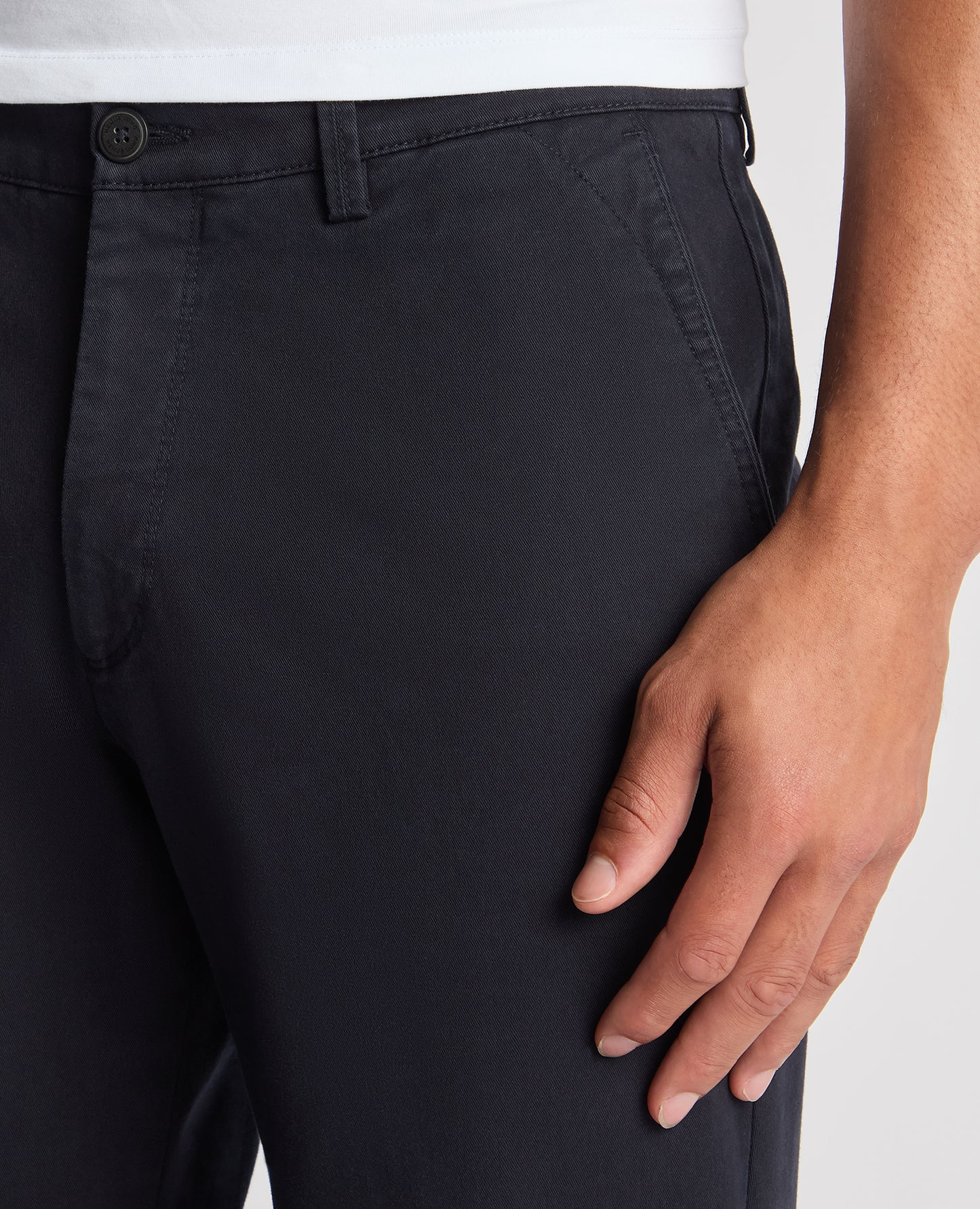 Straight Leg Cotton-Stretch Washed Chino