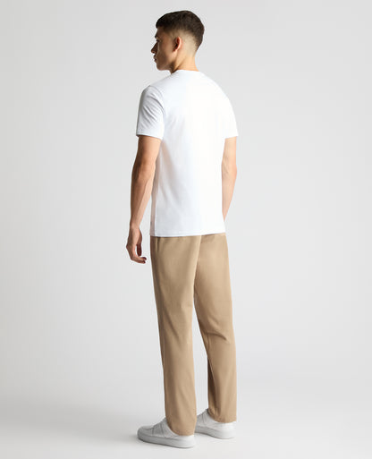 Straight Leg Cotton-Stretch Washed Chino