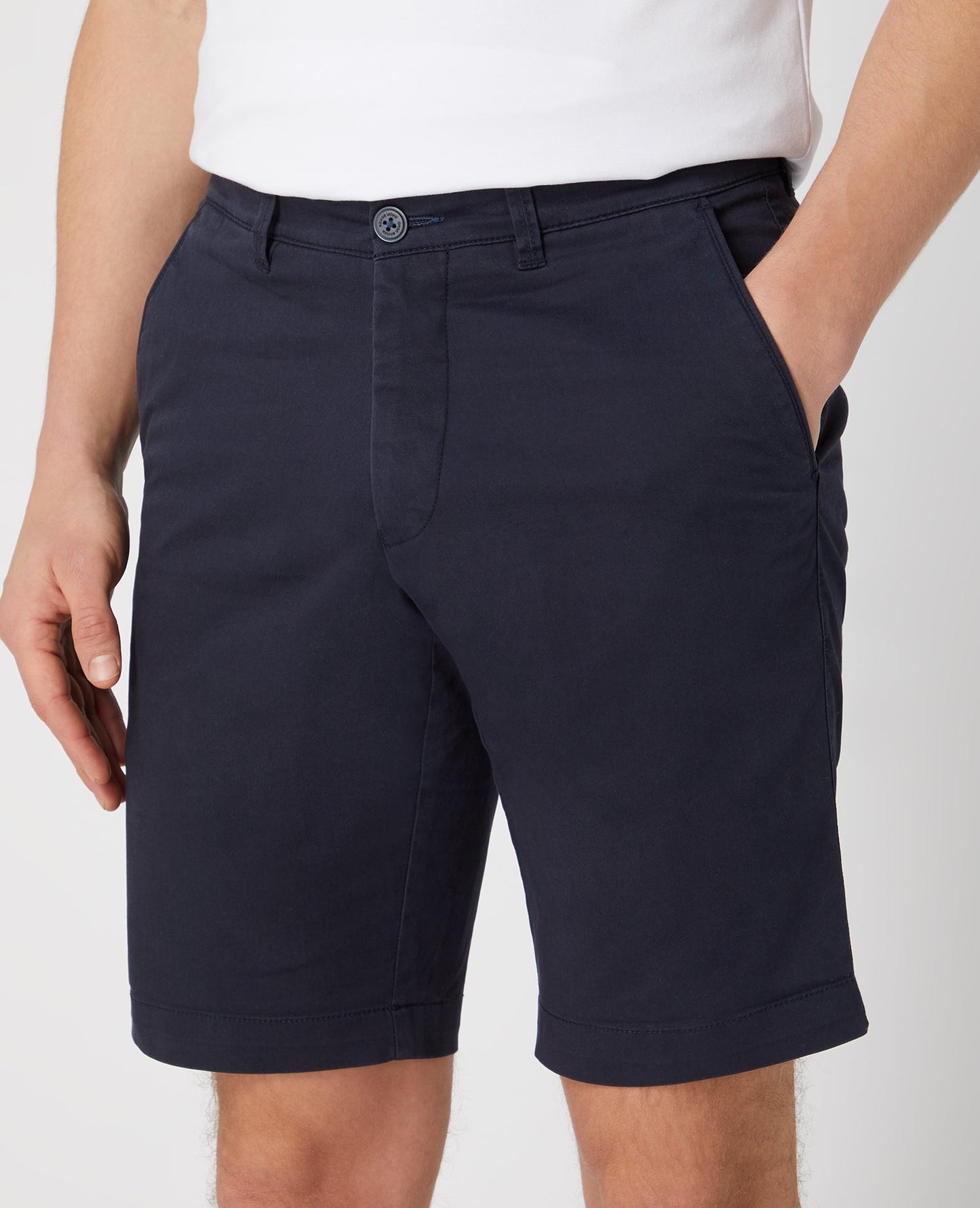 Slim Leg Cotton-Stretch Chino Short