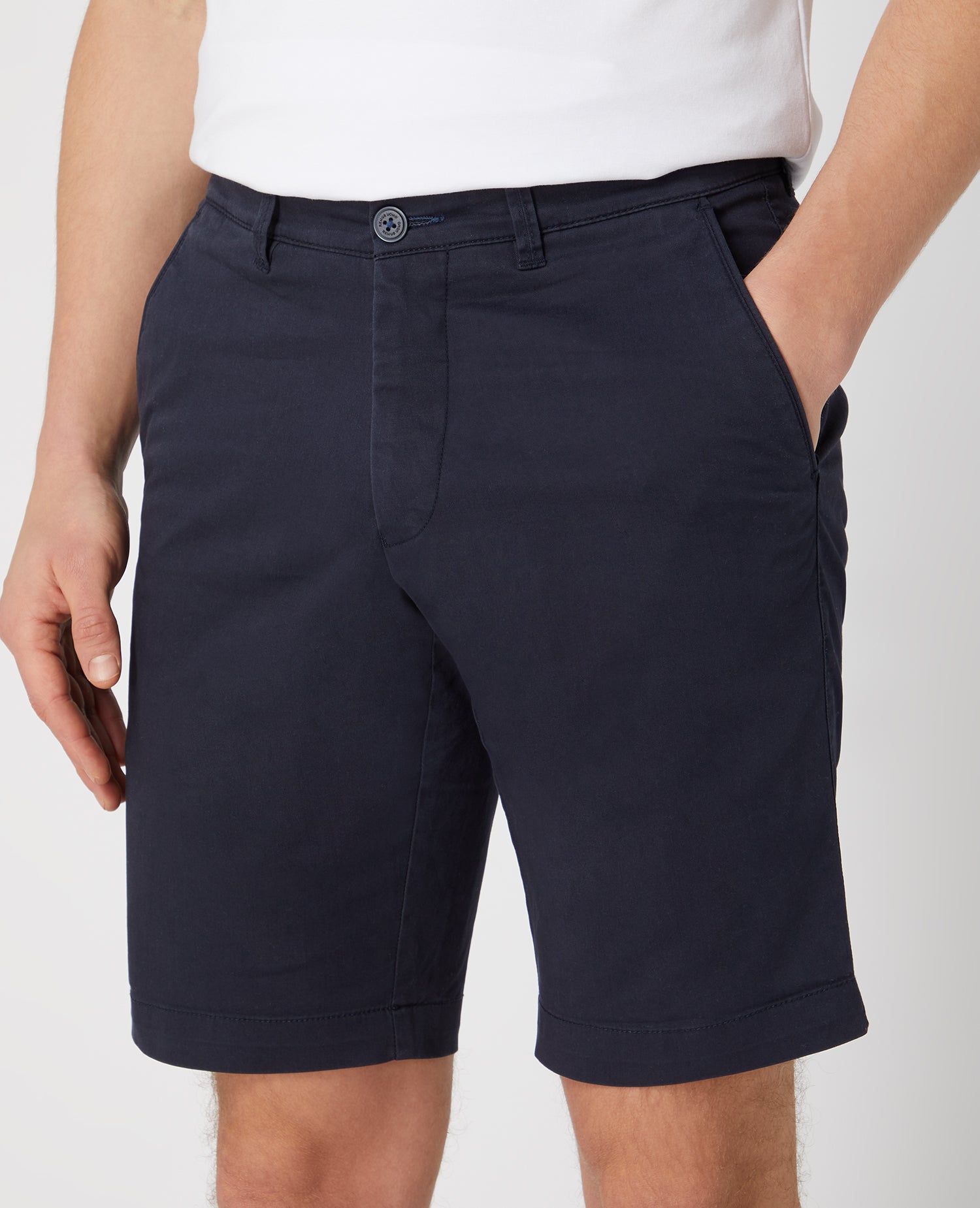 Slim Leg Cotton-Stretch Chino Short