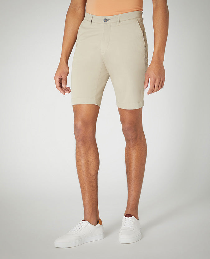 Slim Leg Cotton-Stretch Chino Short