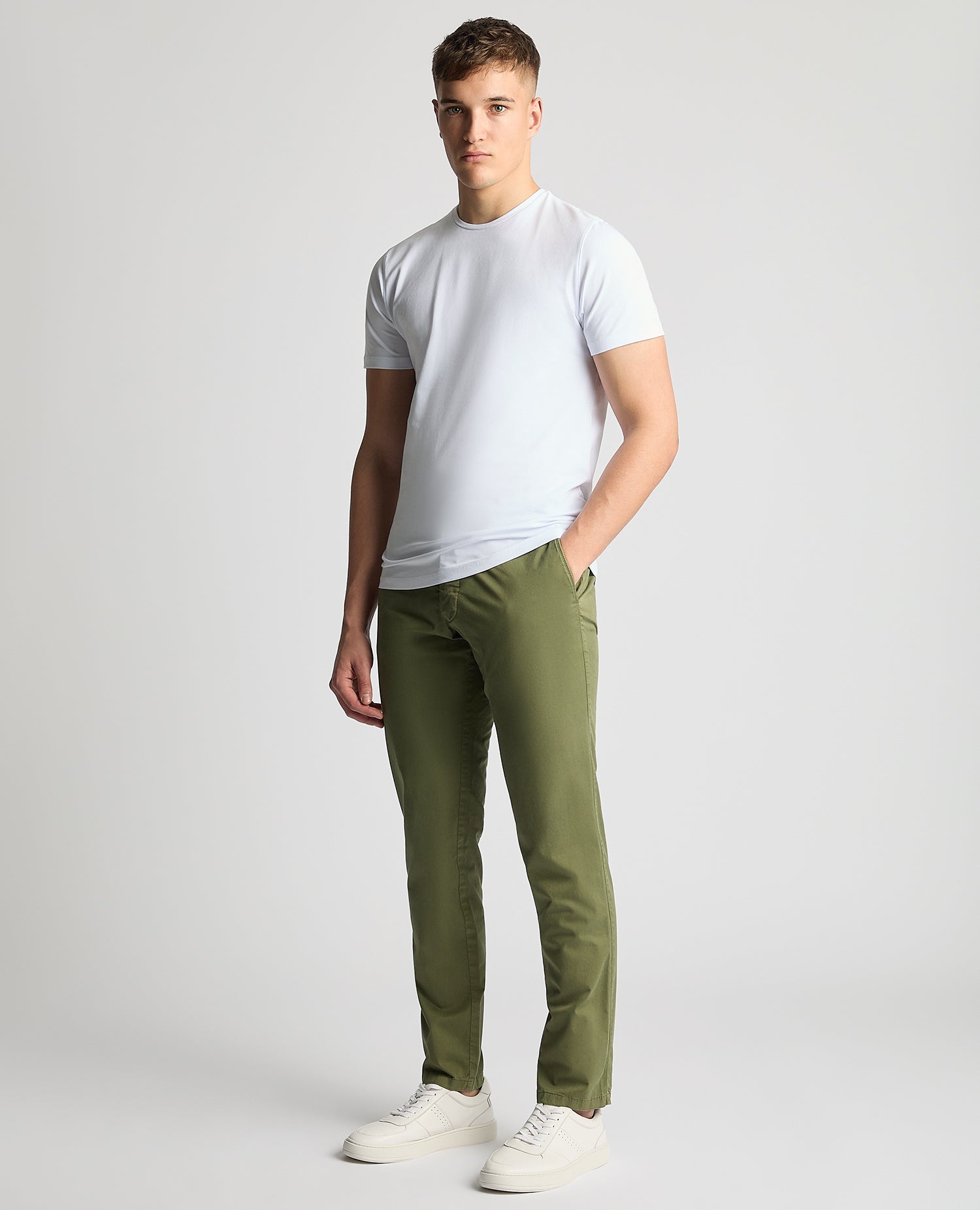 Slim Leg Cotton-Stretch Chinos