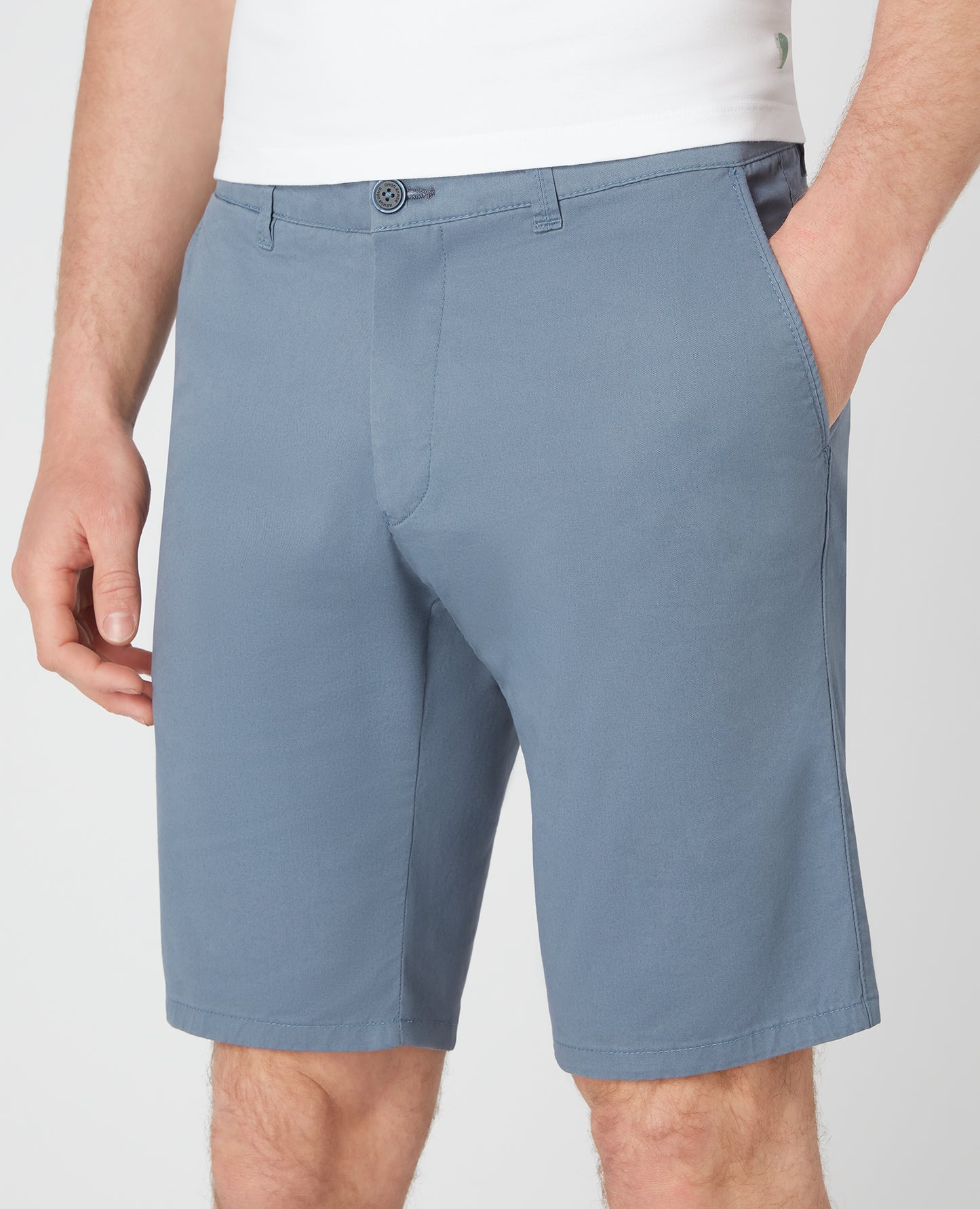 Slim Leg Cotton-Stretch Chino Short