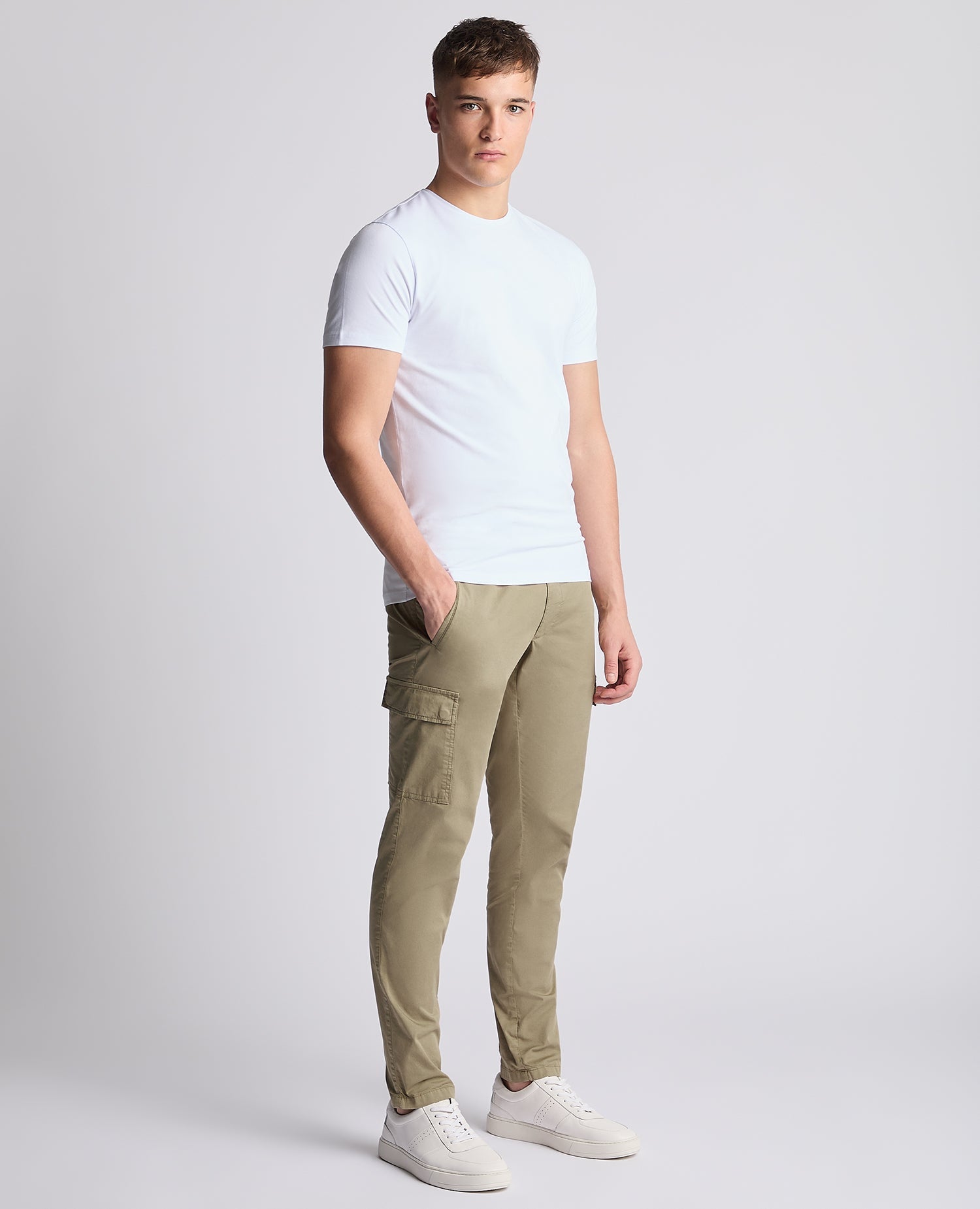 Slim Leg Cotton Stretch Cargo