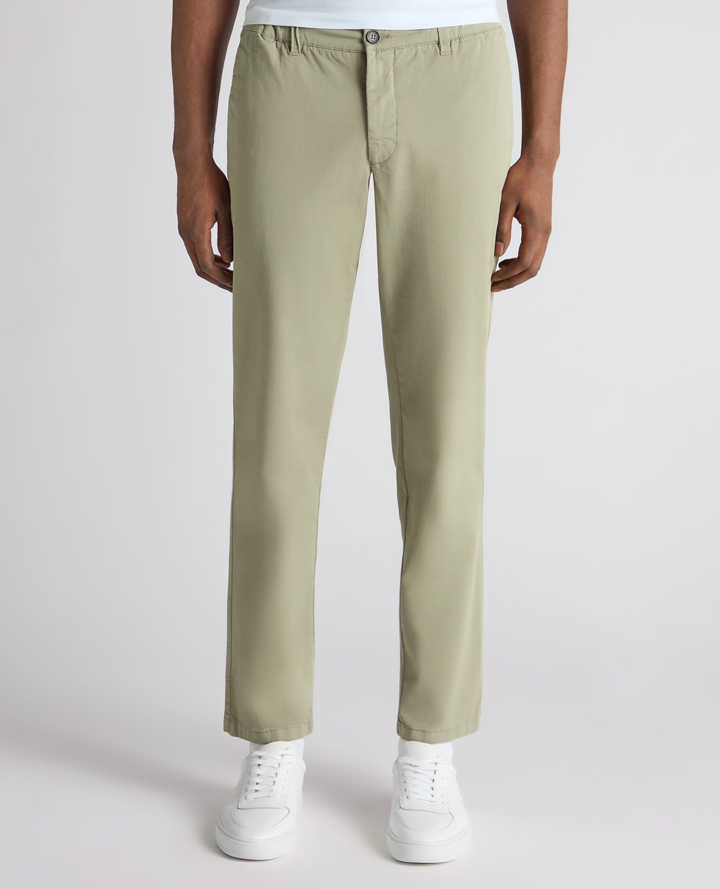 Straight Leg Cotton-Tencel Blend Chinos