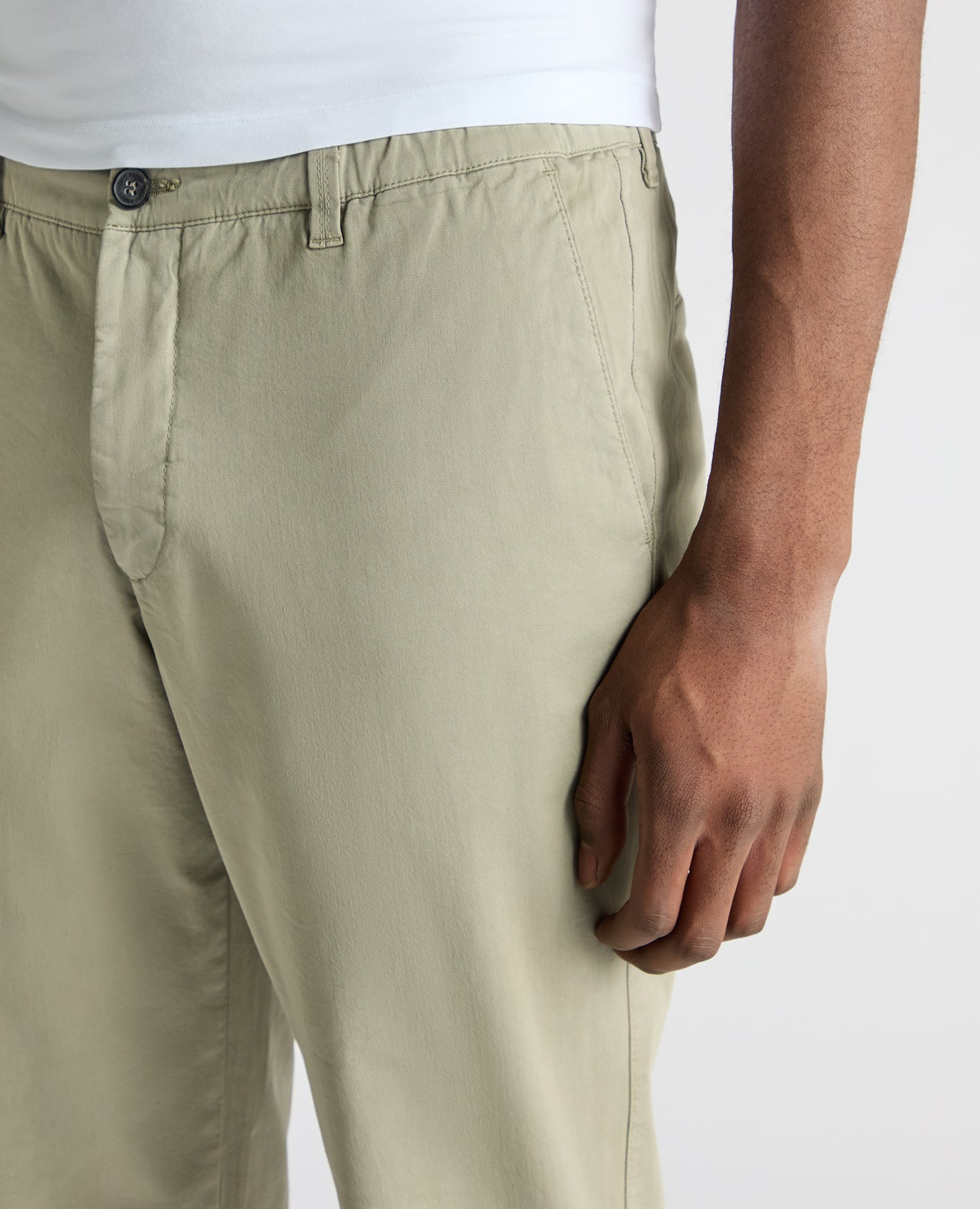 Straight Leg Cotton-Tencel Blend Chinos