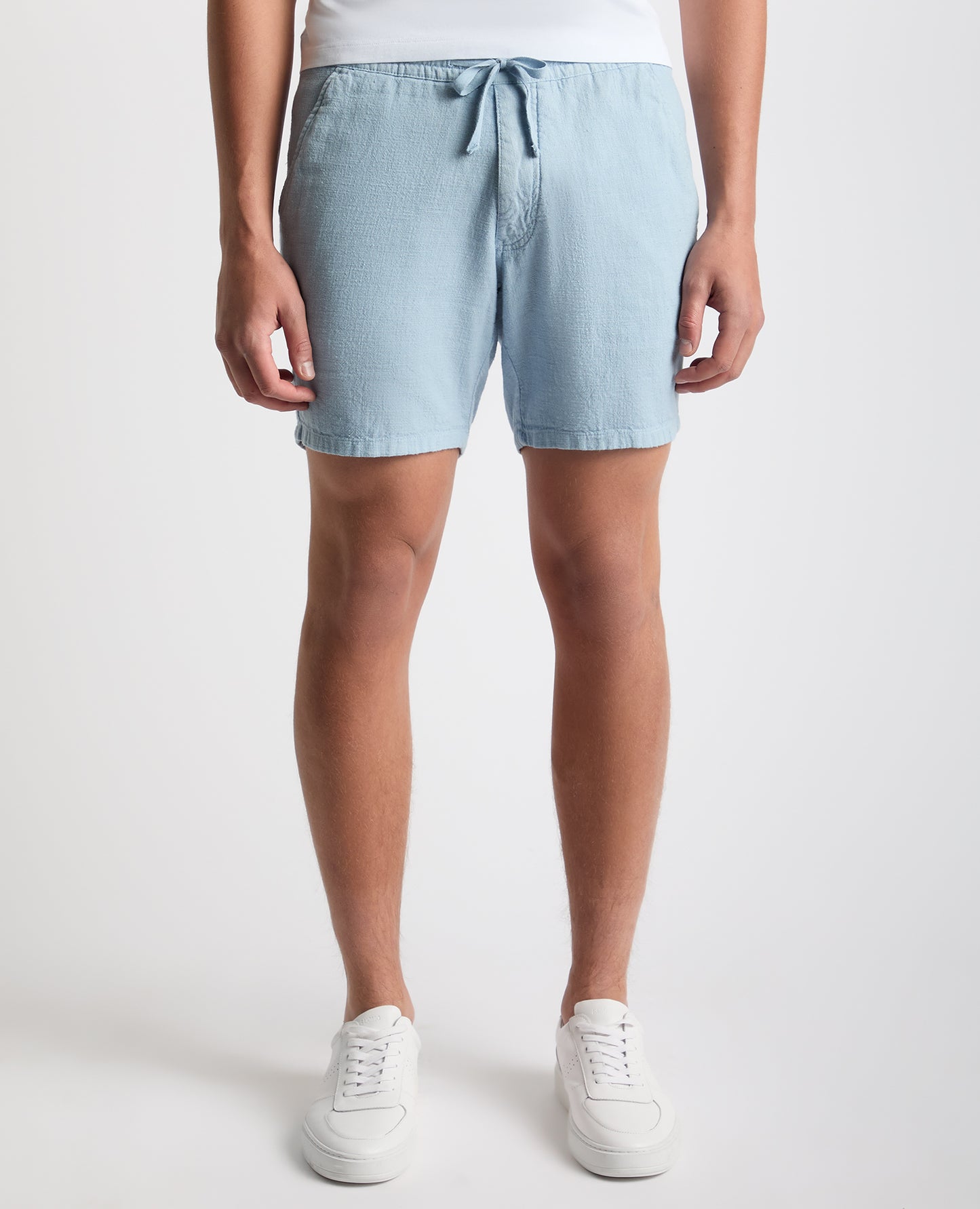 Slim Fit Cotton-Linen Shorts