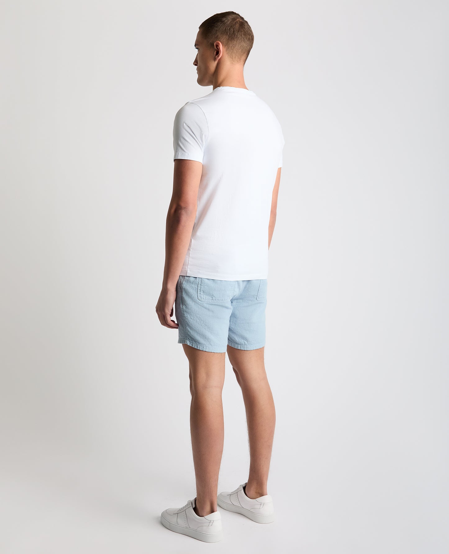 Slim Fit Cotton-Linen Shorts