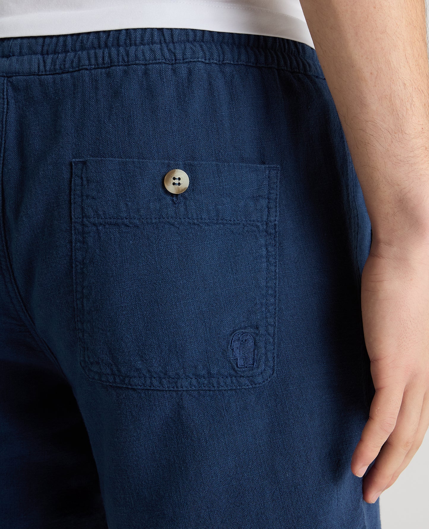 Slim Fit Cotton-Linen Shorts