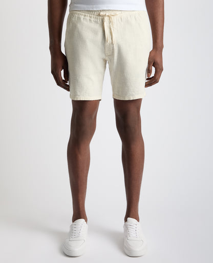 Slim Fit Cotton-Linen Shorts