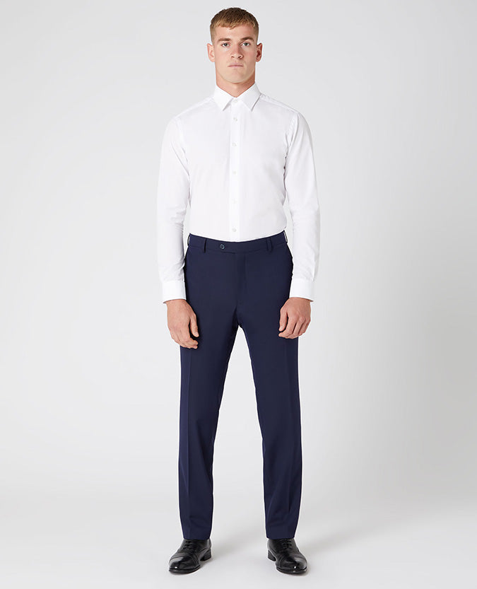 Tapered Leg Stretch Formal Trousers .