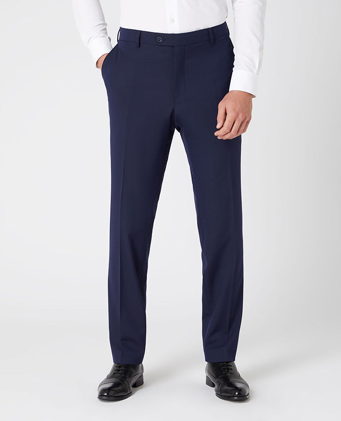 Tapered Leg Stretch Formal Trousers .