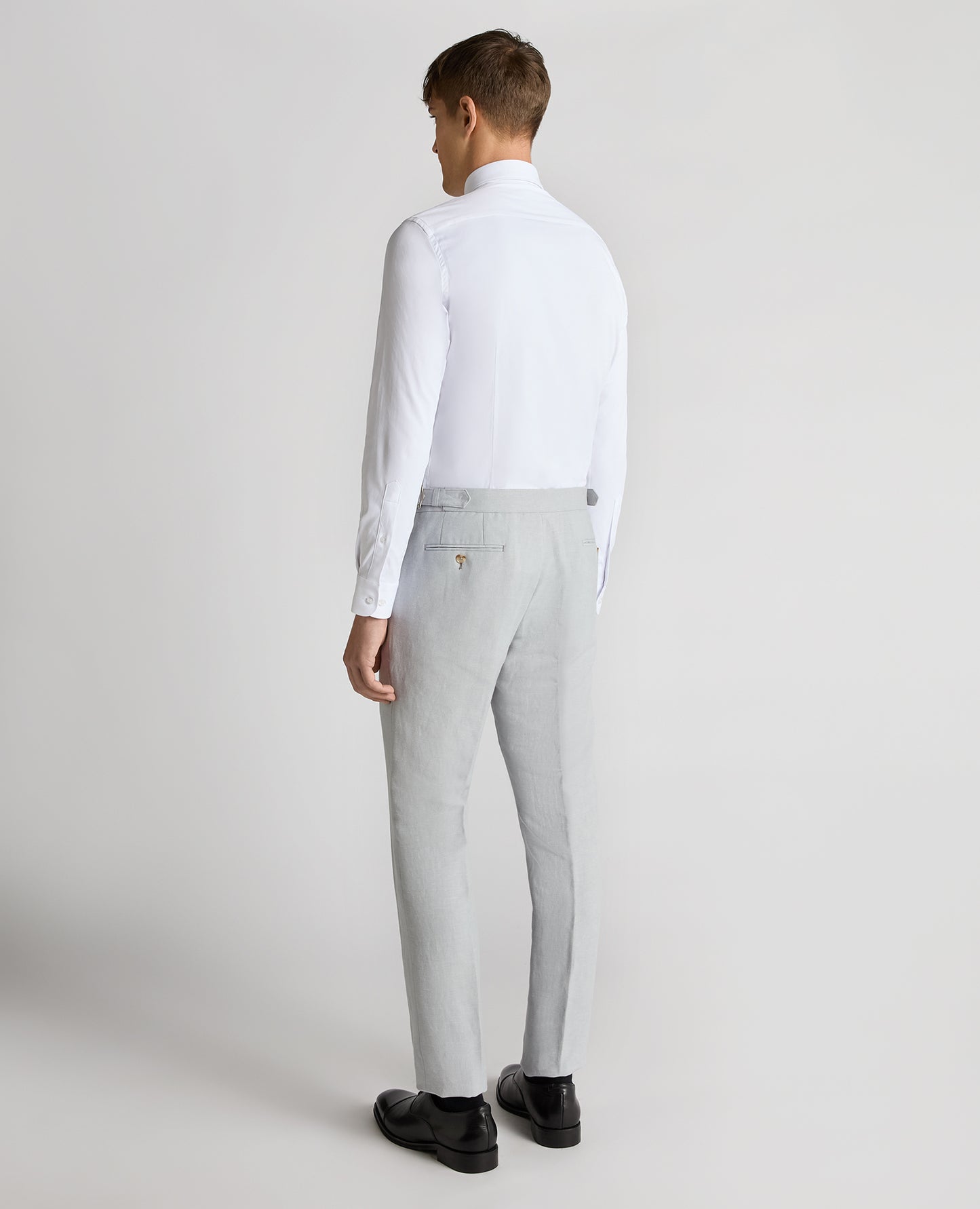 Slim Leg Linen-Blend Formal Trousers