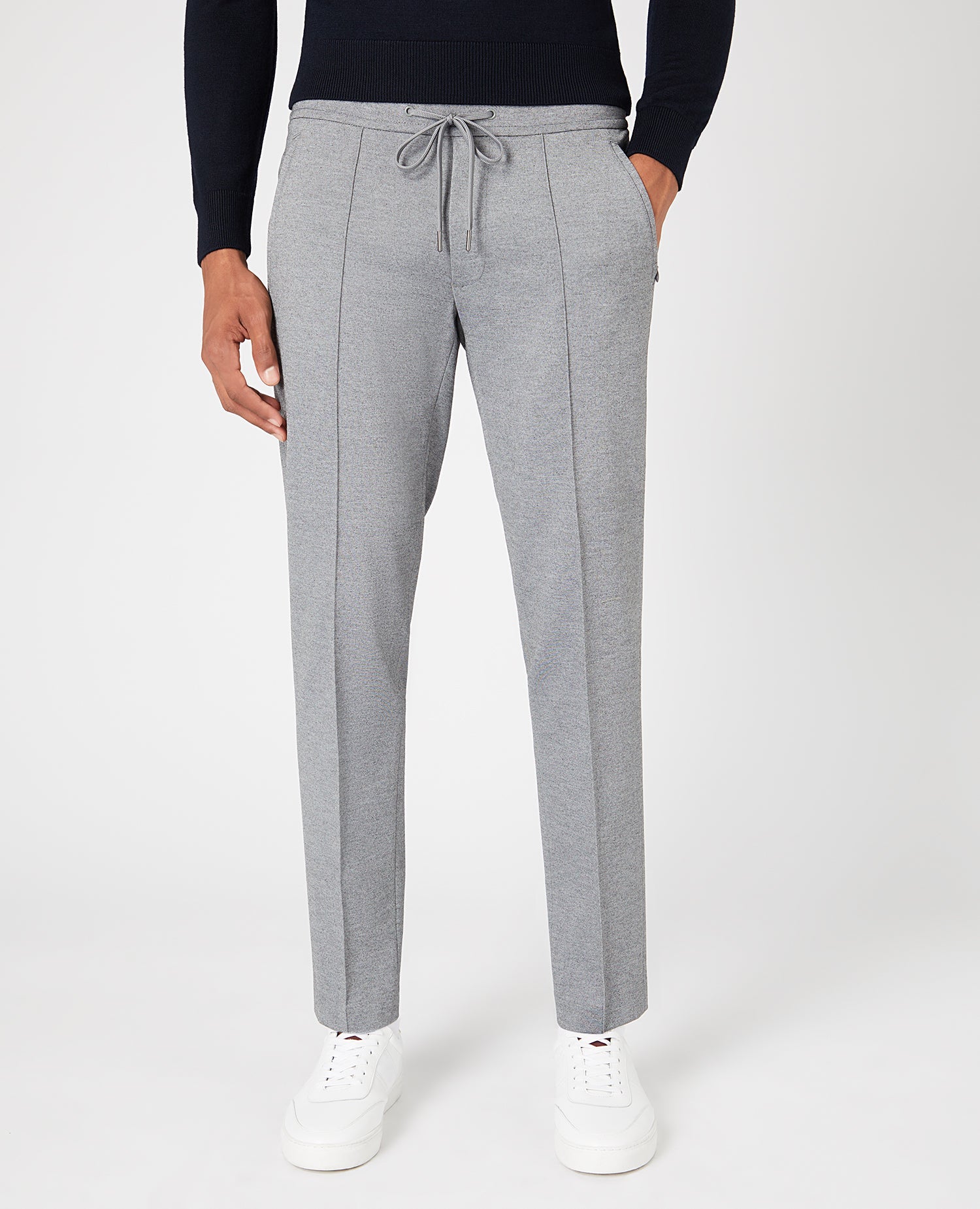 Slim Fit Poly-Viscose Stretch Trousers