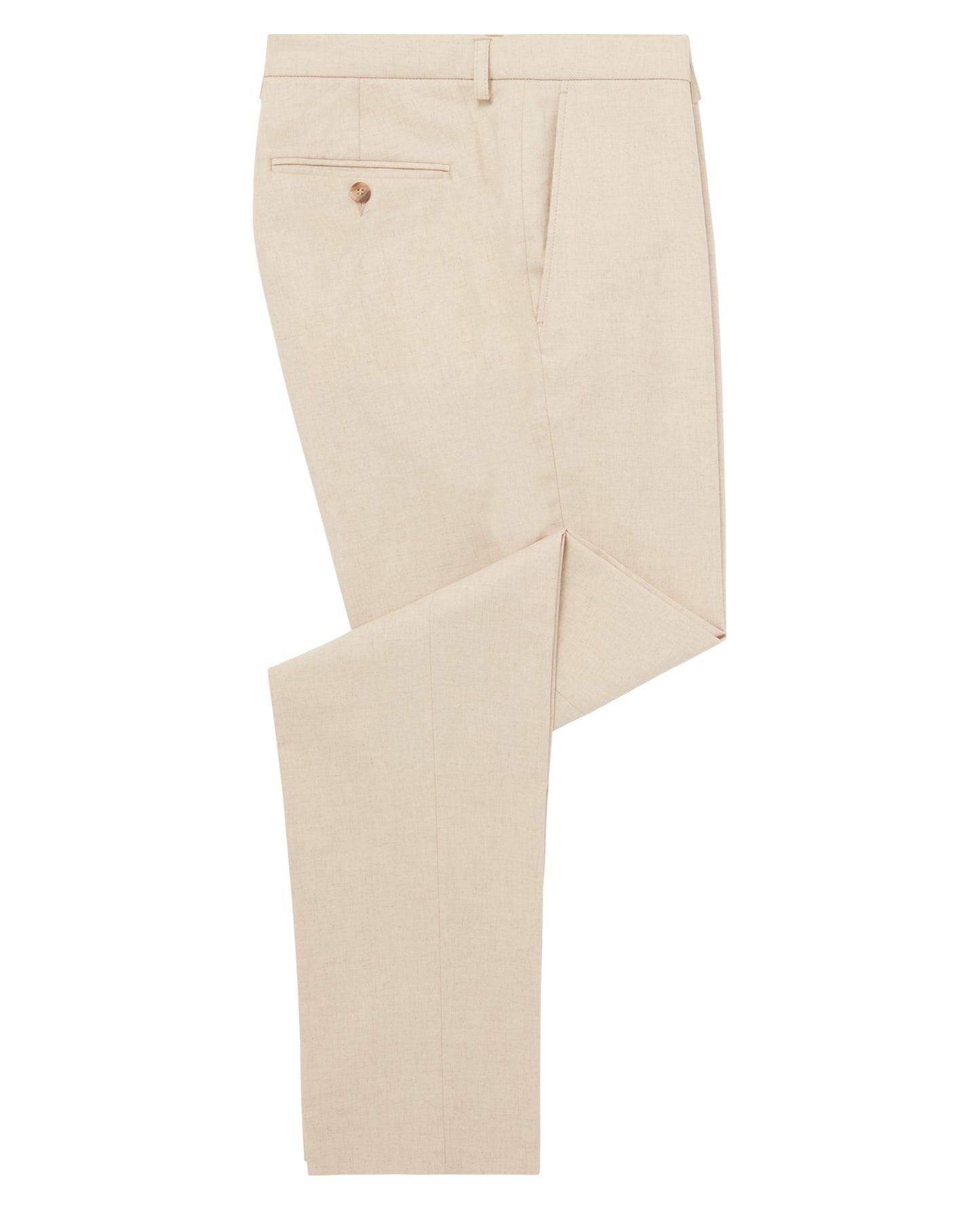 Slim Leg Cotton-Linen Trousers