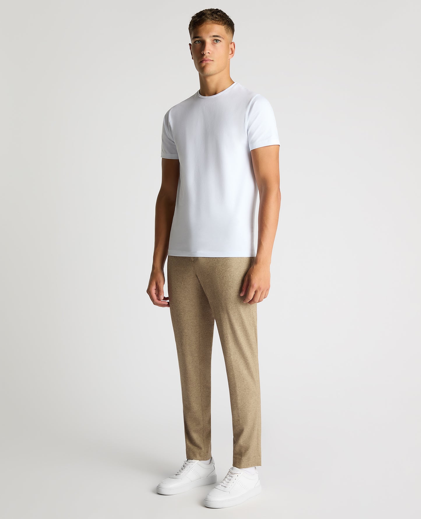 Slim Leg Wool Blend Trousers