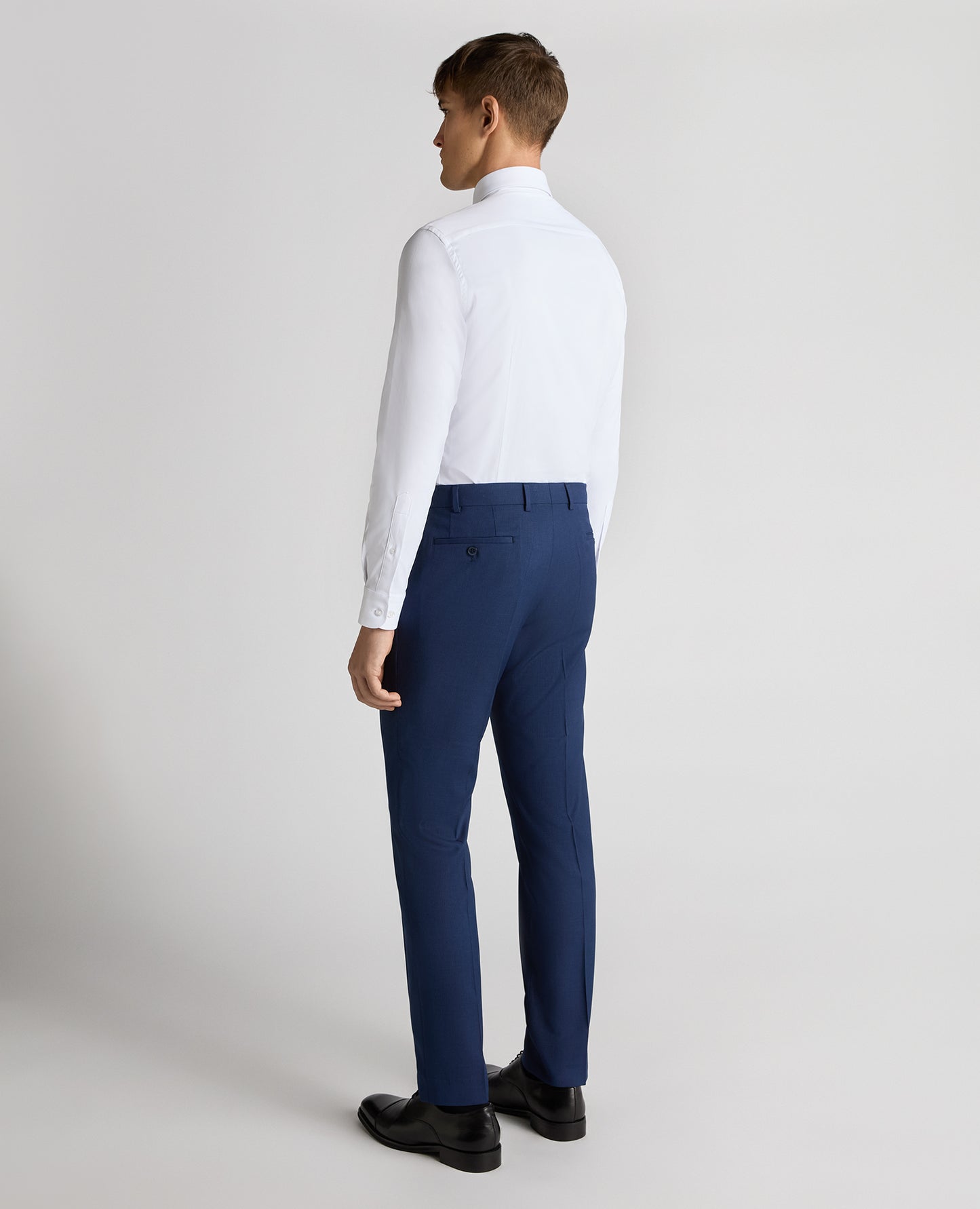 Slim Leg Checked Stretch Formal Trousers