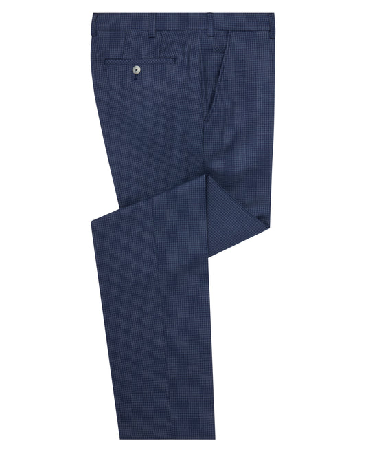 Slim leg checked polyviscose stretch formal trousers