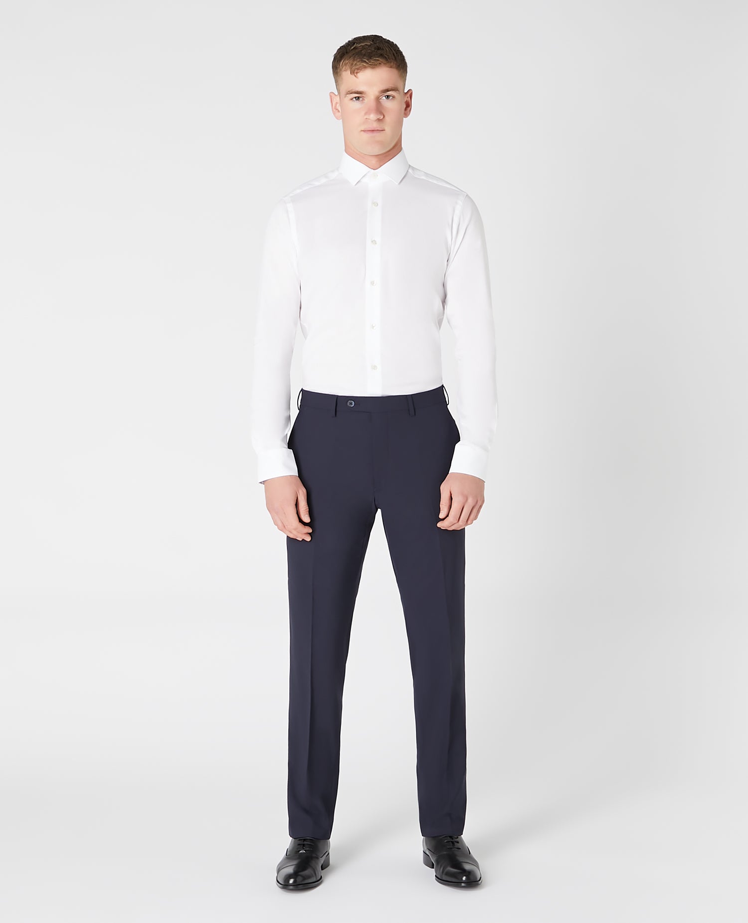 Tapered fit wool blend stretch mix and match suit trouser