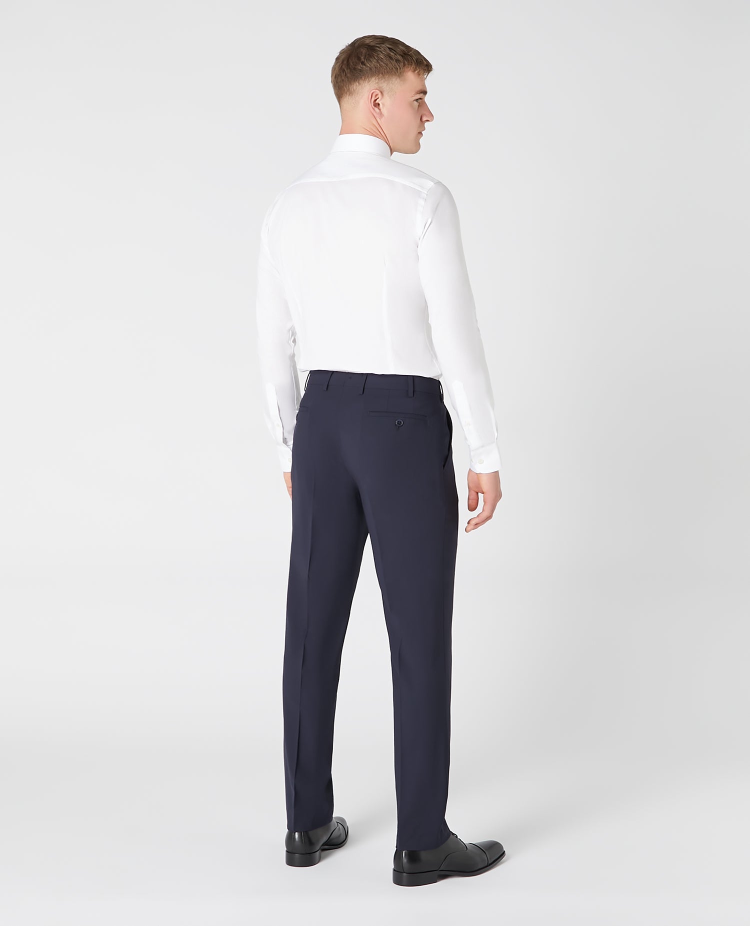 Tapered fit wool blend stretch mix and match suit trouser