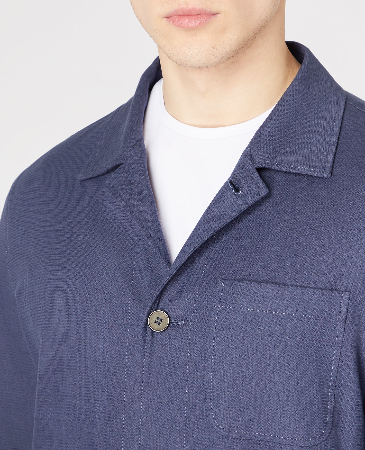 Slim Fit Cotton-Rich Stretch Overshirt Jacket