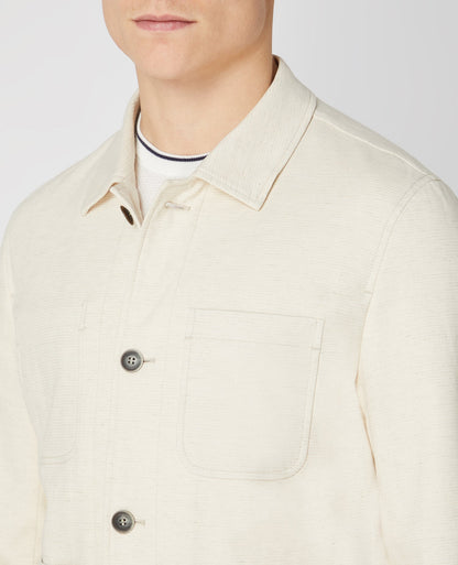 Slim Fit Cotton-Rich Stretch Overshirt Jacket