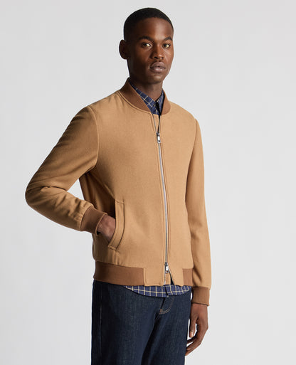 Regular Fit Wool-Blend Bomber Jacket