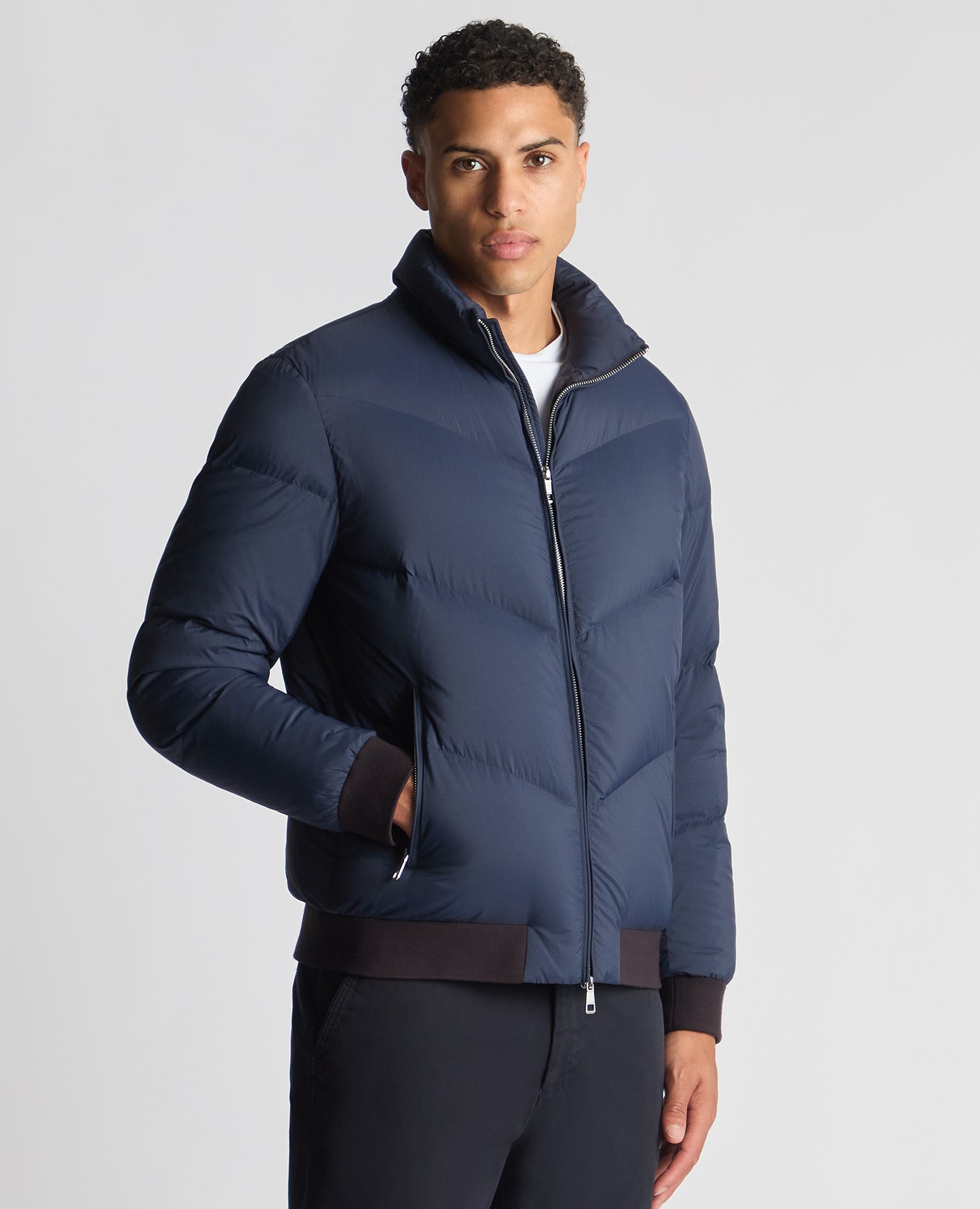 Regular Fit Down-Filled Quilted Jacket