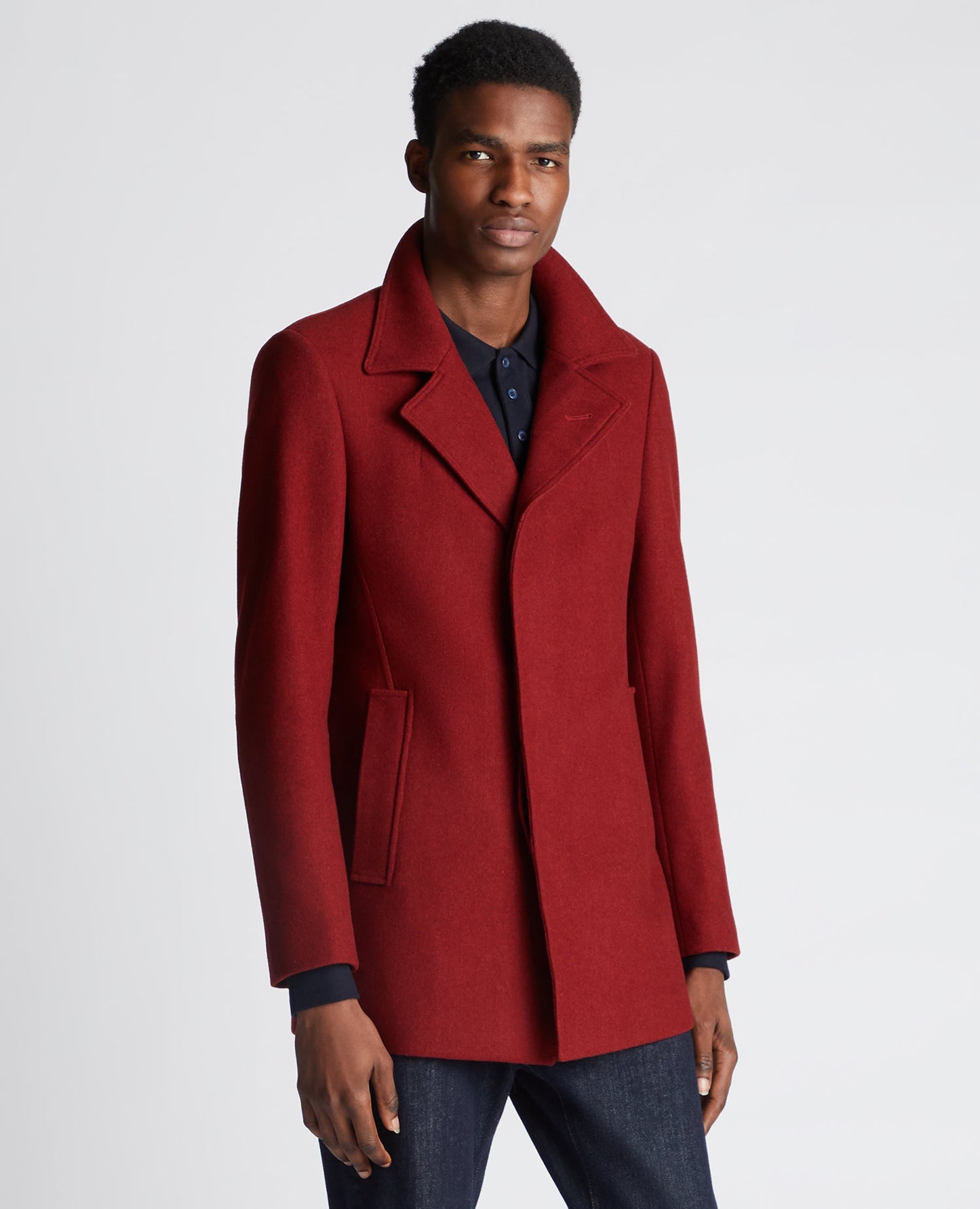 Tapered Fit Wool-Rich Overcoat