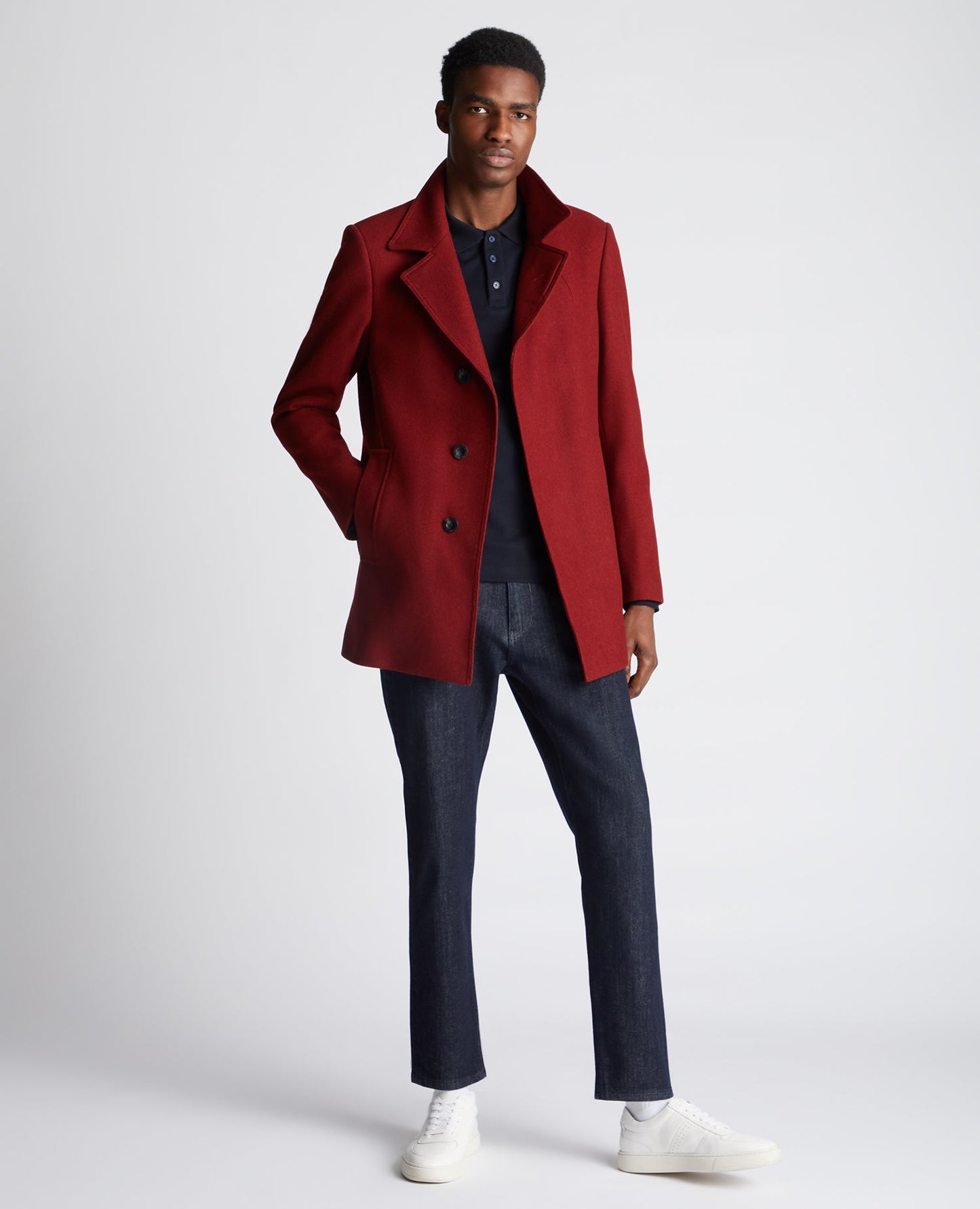 Tapered Fit Wool-Rich Overcoat