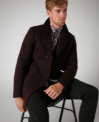 Tapered Fit Wool-Rich Overcoat